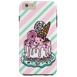 Pink and Mint Green Whimsical Cake and Ice Cream Tough iPhone 6 Plus Case