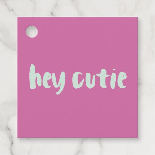 Pink and Mint Hey Cutie XOXO Valentine Gift Tags