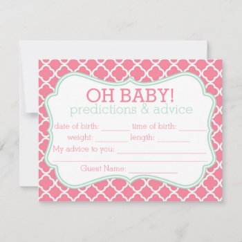 Pink And Mint Moroccan Predictions & Advice Card by tinyanchor at Zazzle