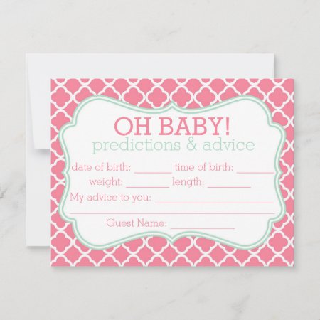 Pink And Mint Moroccan Predictions & Advice Card