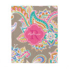 Pink and Mocha Boho Paisley Monogrammed