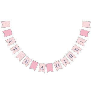 Pink and Navy Baby Shower Bunting Flags