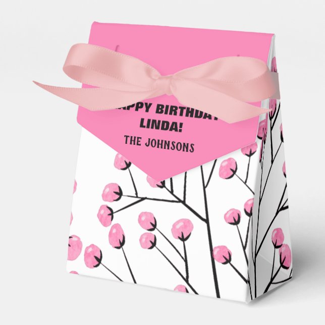Pink and Navy Blue Birthday gift box (Front Side)