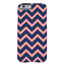 Pink And Navy Blue Chevron Zigzag Pattern Barely There iPhone 6 Case