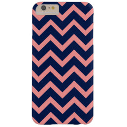 Pink And Navy Blue Chevron Zigzag Pattern Barely There iPhone 6 Plus Case