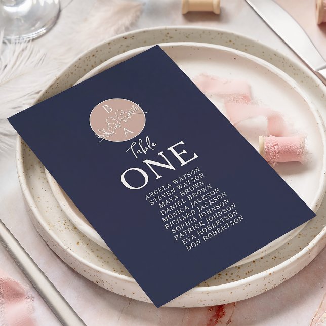 Pink and Navy Blue Wedding Seating Chart (Creator Uploaded)