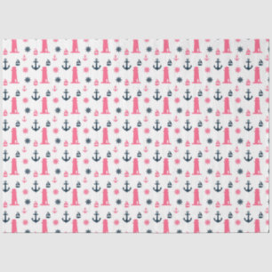 Pink and Navy Nautical Series Design 3 Tissue Paper