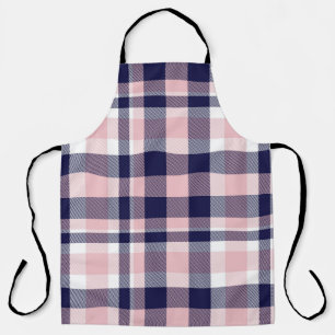 Pink and navy Plaid,  checkered,  tartan seamless  Apron