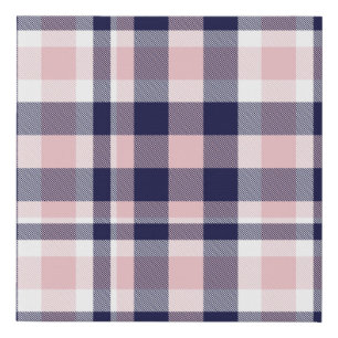 Pink and navy Plaid,  checkered,  tartan seamless  Faux Canvas Print