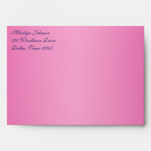 Pink and Navy Return Address Envelope for 5"x7"