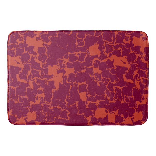 pink and orange abstract bath towel set mat (Front)