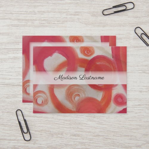 Pink and Orange Abstract Business Card