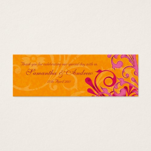 Pink and Orange Abstract Floral Favour Tags Business Card Templates