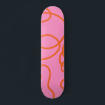 Pink And Orange Abstract Lines Brush Strokes Skateboard<br><div class="desc">Pink And Orange Abstract Lines Brush Strokes</div>