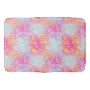 Pink and Orange Abstract Watercolor Background Bath Mat