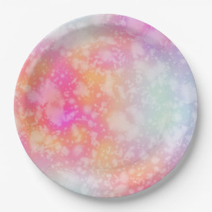 Pink and Orange Abstract Watercolor Background Paper Plates