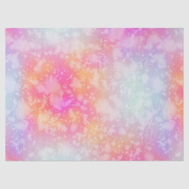 Pink and Orange Abstract Watercolor Background Tissue Paper (Front)