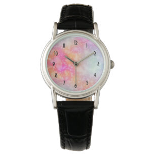Pink and Orange Abstract Watercolor Background Watch
