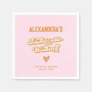 Pink and Orange Beach Bachelorette Party Napkins