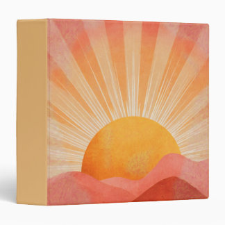 Pink and Orange Boho Sunrise 3 Ring Binder