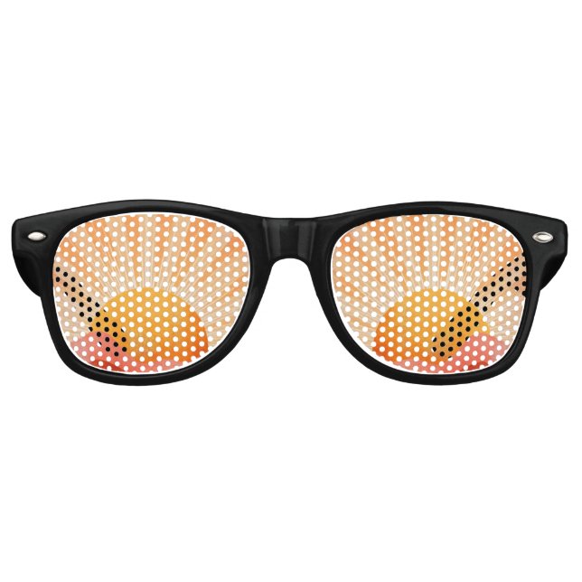 Pink and Orange Boho Sunrise Retro Sunglasses (Front)