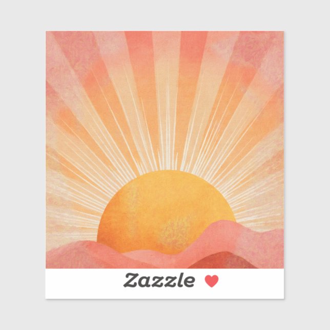 Pink and Orange Boho Sunrise Sticker (Sheet)