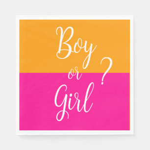 Pink and Orange Boy or Girl Napkins