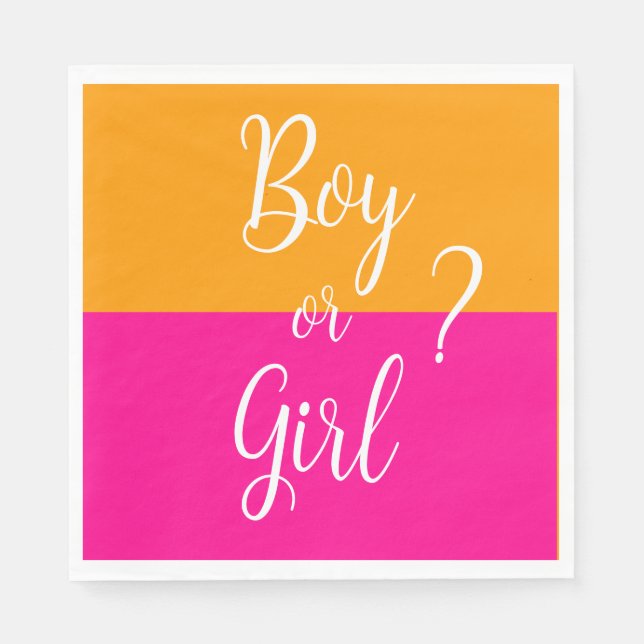 Pink and Orange Boy or Girl  Napkins (Front)