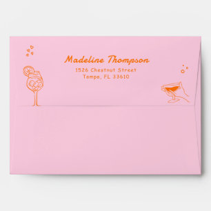 Pink and Orange Bridal Shower Envelope