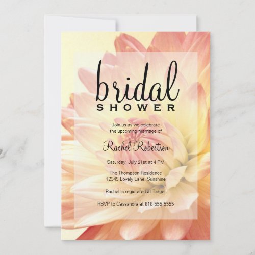 Pink and Orange Bridal Shower Invitation
