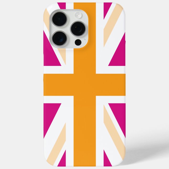 Pink and Orange British Flag Case-Mate iPhone Case (Back)