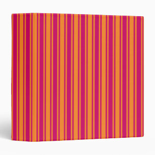 Pink and orange candy stripes 3 ring binder