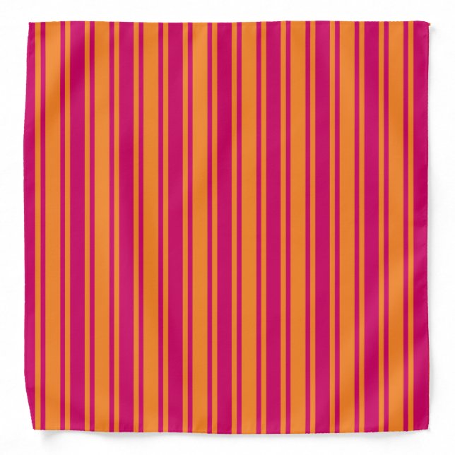 Pink and orange candy stripes bandana (Front)