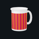 Pink and orange candy stripes beverage pitcher<br><div class="desc">Pink and orange candy stripes</div>