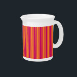 Pink and orange candy stripes beverage pitcher<br><div class="desc">Pink and orange candy stripes</div>