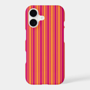Pink and orange candy stripes iPhone 17 case