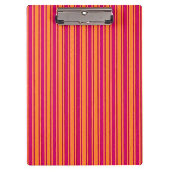 Pink and orange candy stripes clipboard (Front)