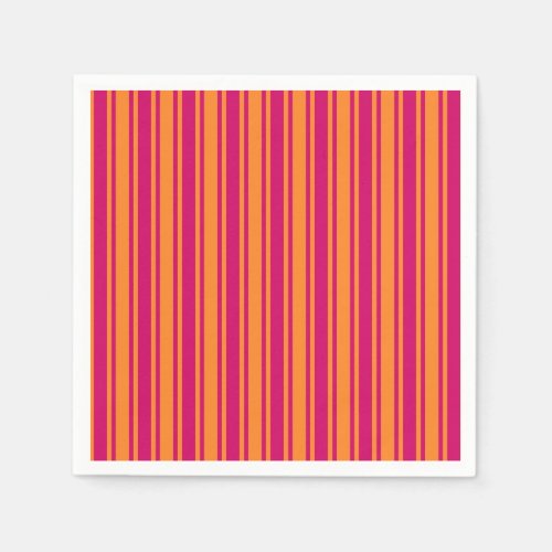 Pink and orange candy stripes napkins