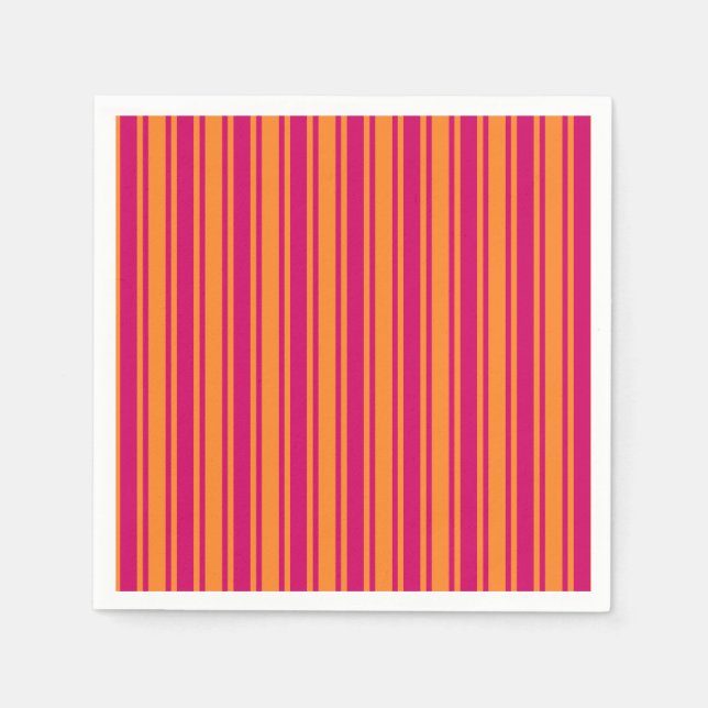 Pink and orange candy stripes napkins (Front)