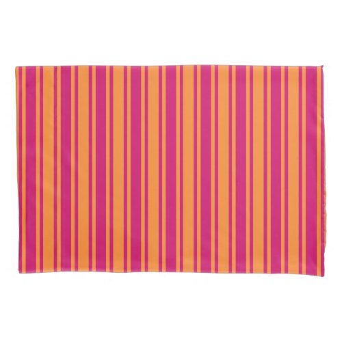 Pink and orange candy stripes pillow case