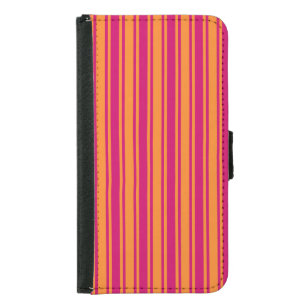 Pink and orange candy stripes samsung galaxy s5 wallet case