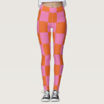 Pink and Orange Checkered Pattern Leggings<br><div class="desc">Pink and Orange Checkered Pattern Leggings</div>