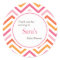 Pink and Orange Chevron Favor Sticker