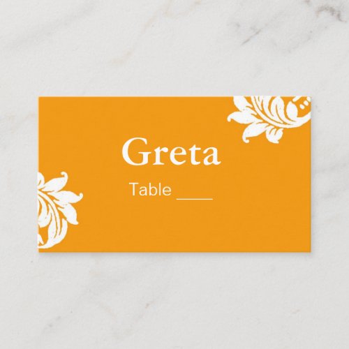 Pink and Orange Damask Table Place Card Holders Business Cards