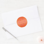 Pink and Orange Floral 1.5" Round Wedding Sticker (Envelope)
