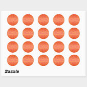 Pink and Orange Floral 1.5" Round Wedding Sticker (Sheet)