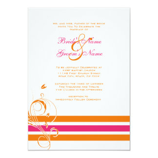 Fuschia And Orange Wedding Invitations 2