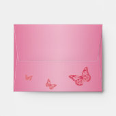 Pink and Orange Floral Envelope for Reply Card (Back (Top Flap))