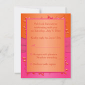Pink and Orange Floral Joined Hearts Reply Card (Back)