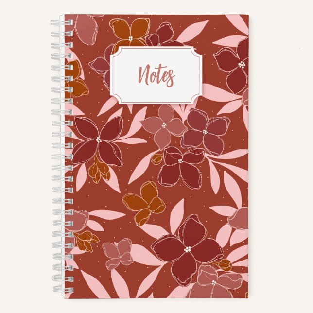 Pink and orange floral spiral notebook | Journal (Front)